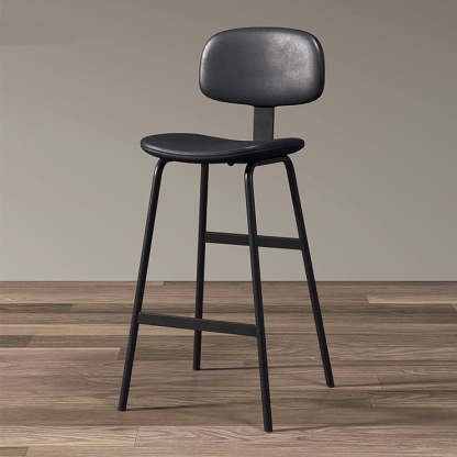 Industrial Leather Iron Bar Stool