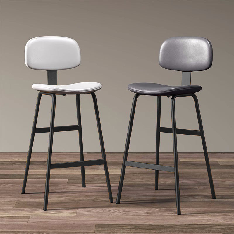 Industrial Leather Iron Bar Stool — Brown