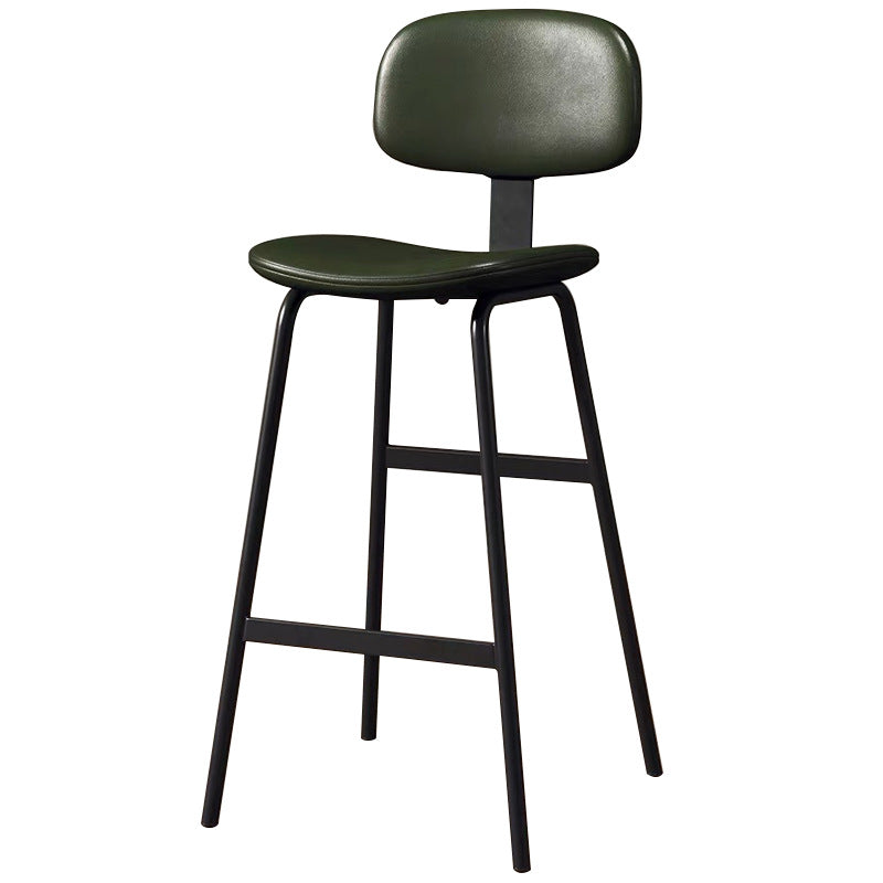 Industrial Leather Iron Bar Stool