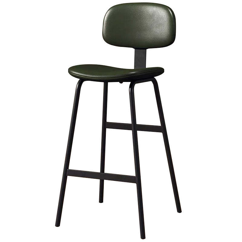 Industrial Leather Iron Bar Stool