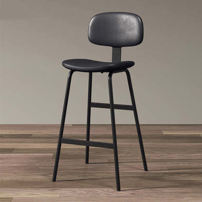 Industrial Leather Iron Bar Stool