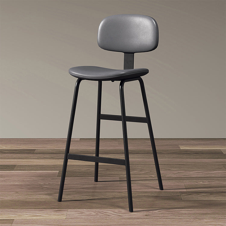 Industrial Leather Iron Bar Stool