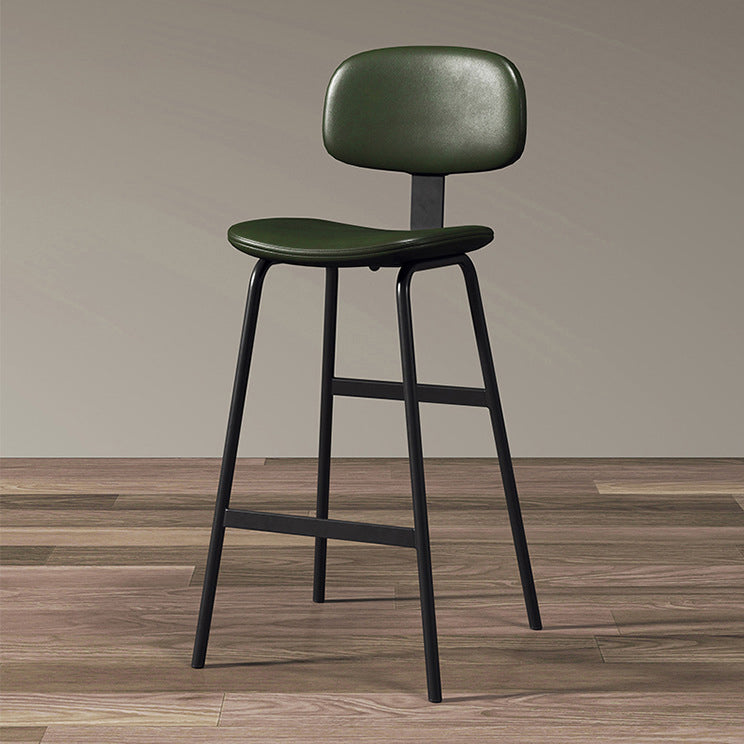 Industrial Leather Iron Bar Stool
