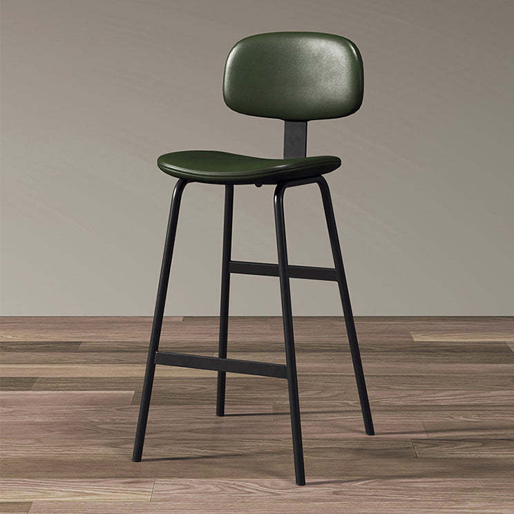 Industrial Leather Iron Bar Stool
