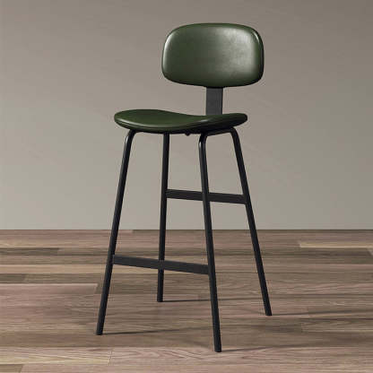 Industrial Leather Iron Bar Stool