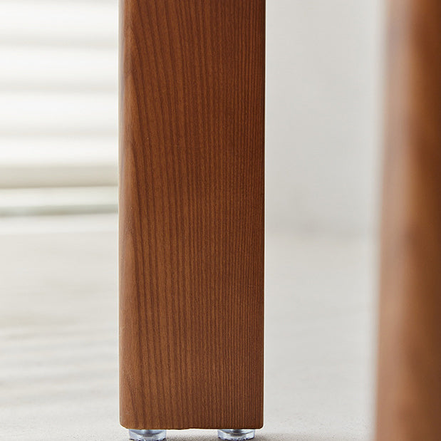 Retro Trapezoid Wood Velvet Dining Chair