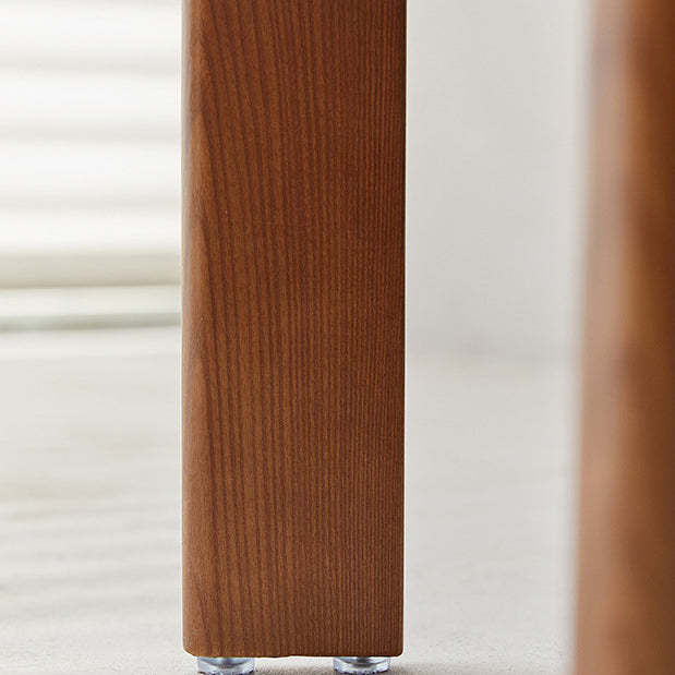 Retro Trapezoid Wood Velvet Dining Chair