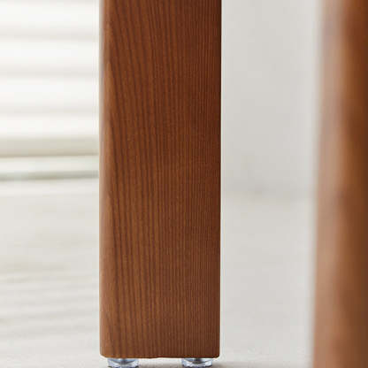 Retro Trapezoid Wood Velvet Dining Chair