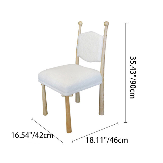 Scandinavian Wood Lambswool Dining Chair