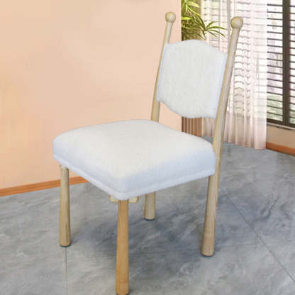 Scandinavian Wood Lambswool Dining Chair