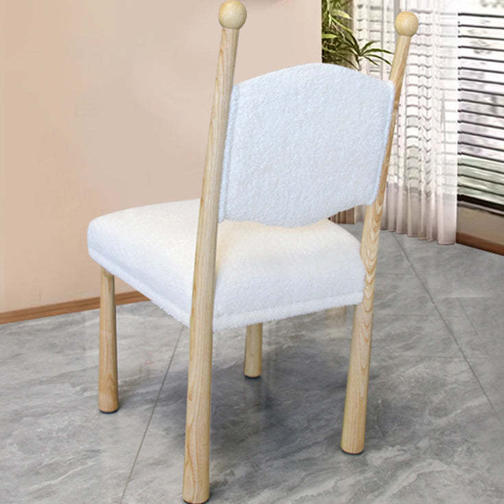 Scandinavian Wood Lambswool Dining Chair