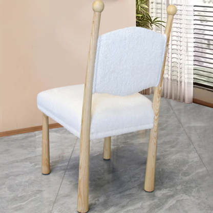 Scandinavian Wood Lambswool Dining Chair
