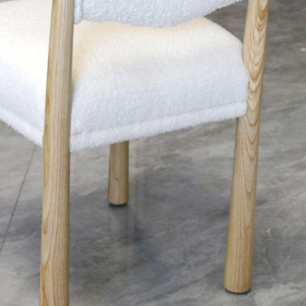Scandinavian Wood Lambswool Dining Chair