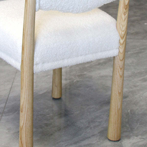 Scandinavian Wood Lambswool Dining Chair