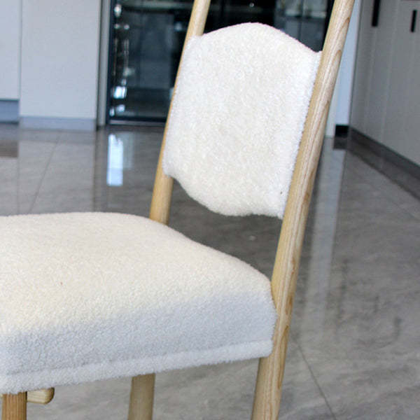 Scandinavian Wood Lambswool Dining Chair