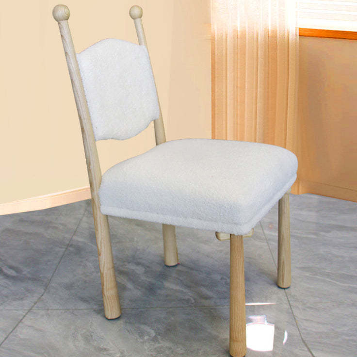 Scandinavian Wood Lambswool Dining Chair