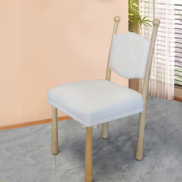 Scandinavian Wood Lambswool Dining Chair