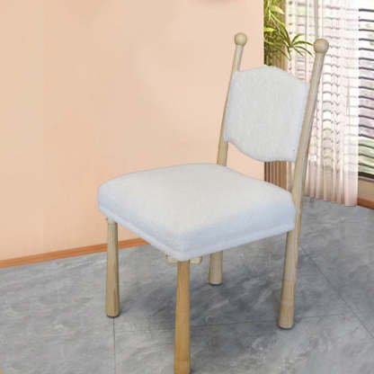 Scandinavian Wood Lambswool Dining Chair