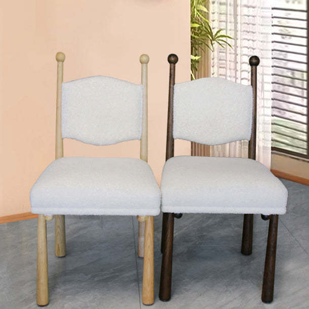 Scandinavian Wood Lambswool Dining Chair