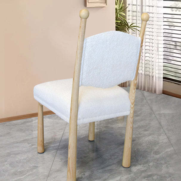Scandinavian Wood Lambswool Dining Chair