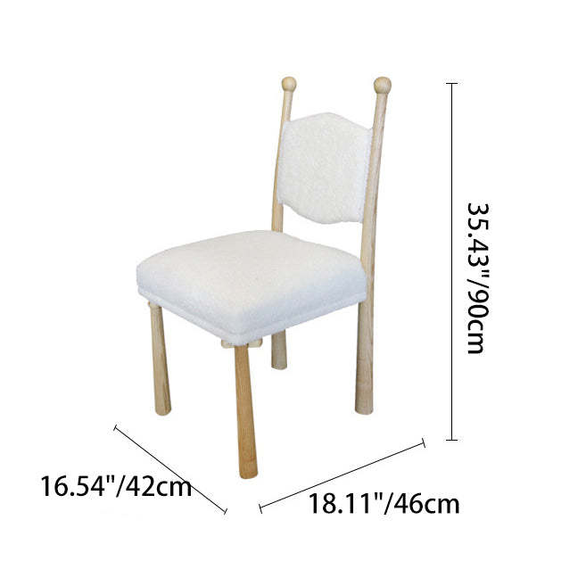 Scandinavian Wood Lambswool Dining Chair