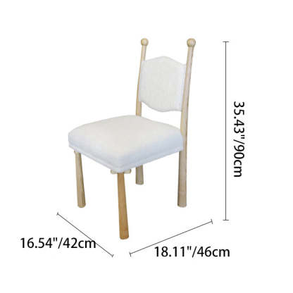 Scandinavian Wood Lambswool Dining Chair