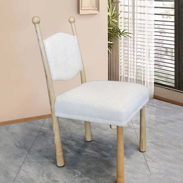 Scandinavian Wood Lambswool Dining Chair
