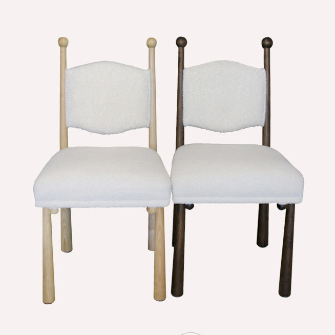 Scandinavian Wood Lambswool Dining Chair