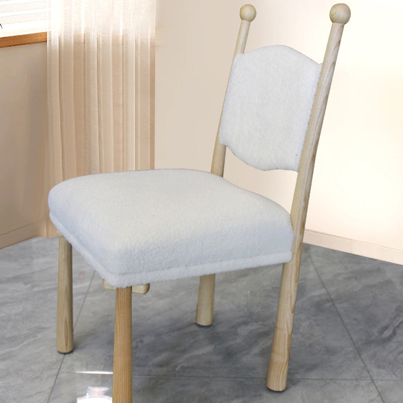 Scandinavian Wood Lambswool Dining Chair