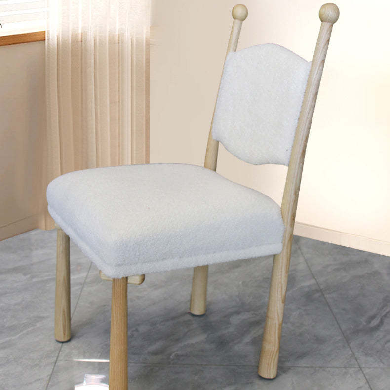 Scandinavian Wood Lambswool Dining Chair