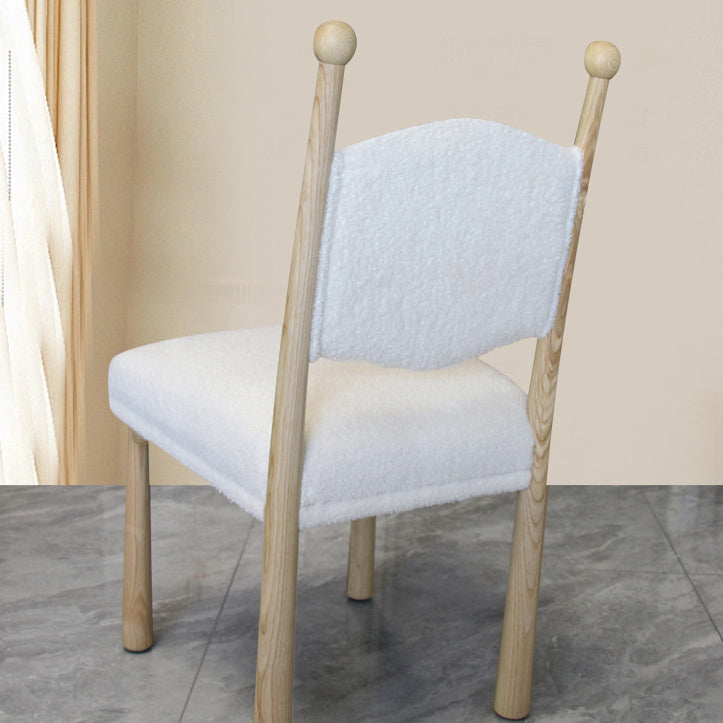 Scandinavian Wood Lambswool Dining Chair