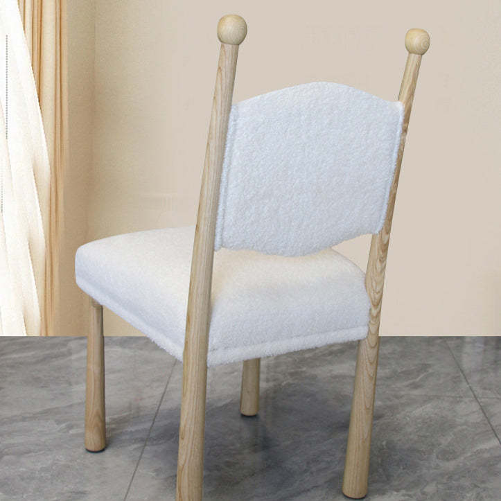 Scandinavian Wood Lambswool Dining Chair