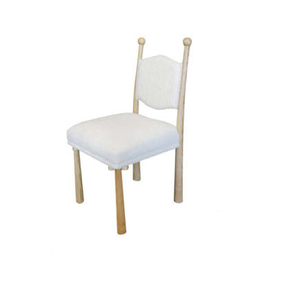 Scandinavian Wood Lambswool Dining Chair