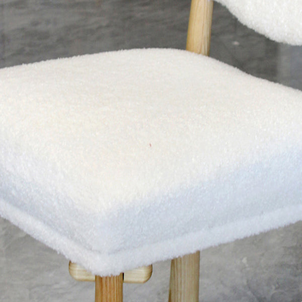 Scandinavian Wood Lambswool Dining Chair