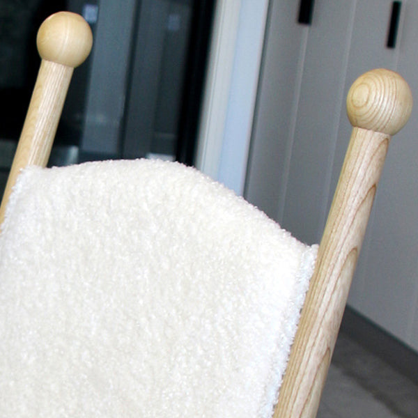 Scandinavian Wood Lambswool Dining Chair