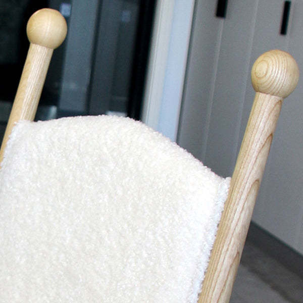 Scandinavian Wood Lambswool Dining Chair