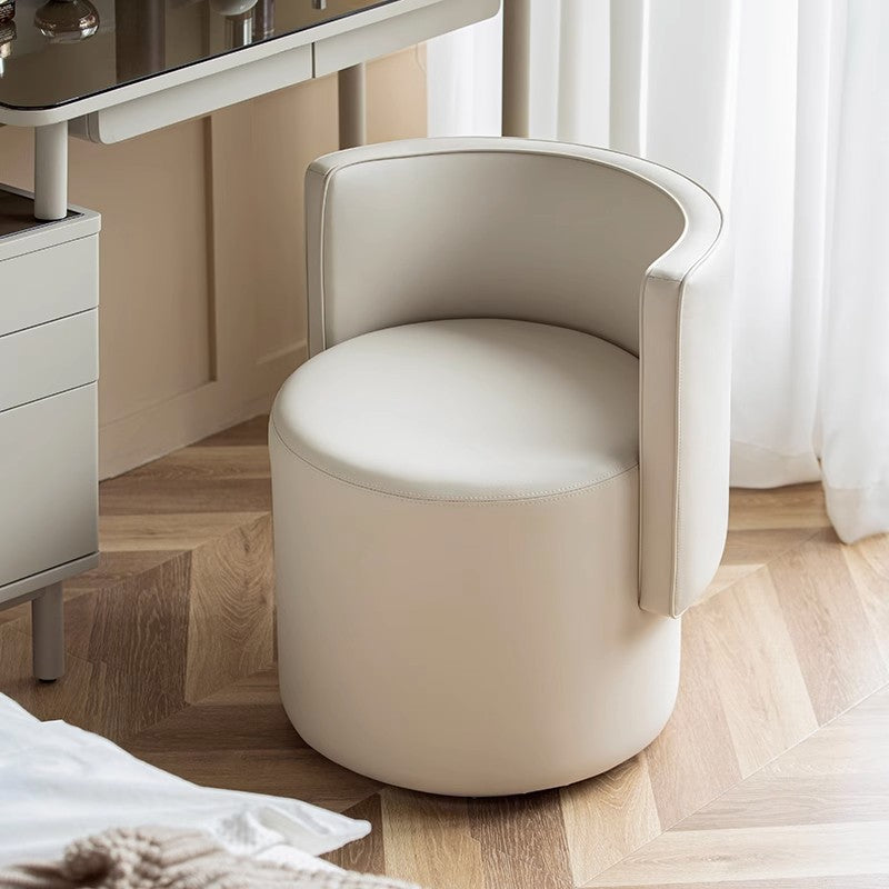 Nordic Microfiber Leather Wood Vanity Stool