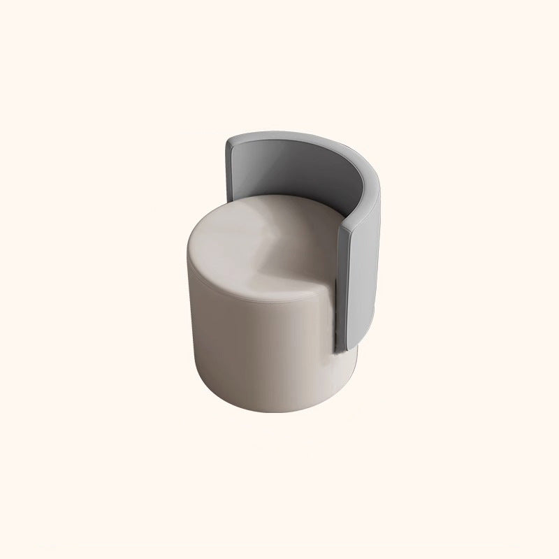 Nordic Microfiber Leather Wood Vanity Stool