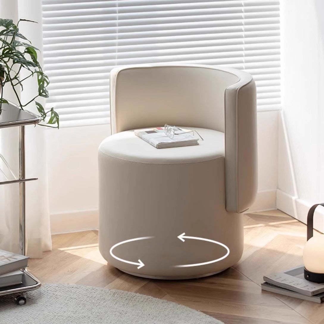 Nordic Microfiber Leather Wood Vanity Stool