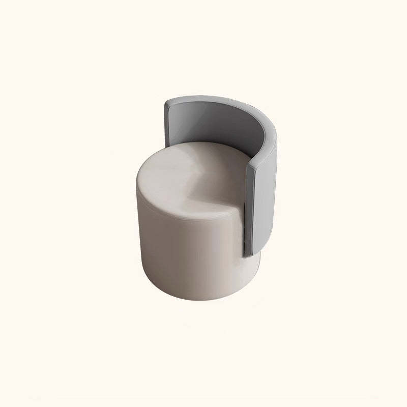 Nordic Microfiber Leather Wood Vanity Stool