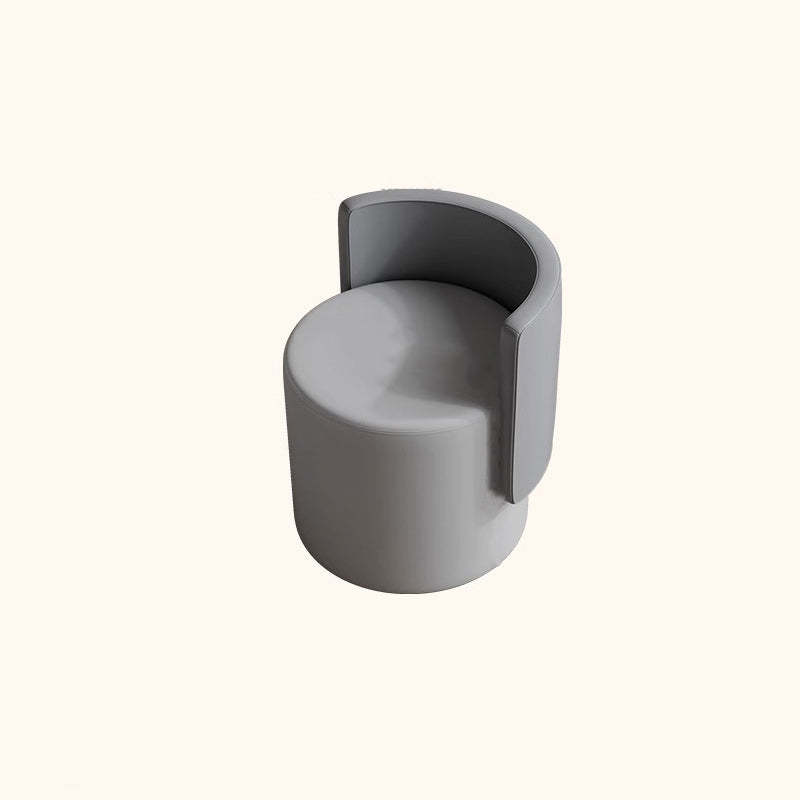 Nordic Microfiber Leather Wood Vanity Stool