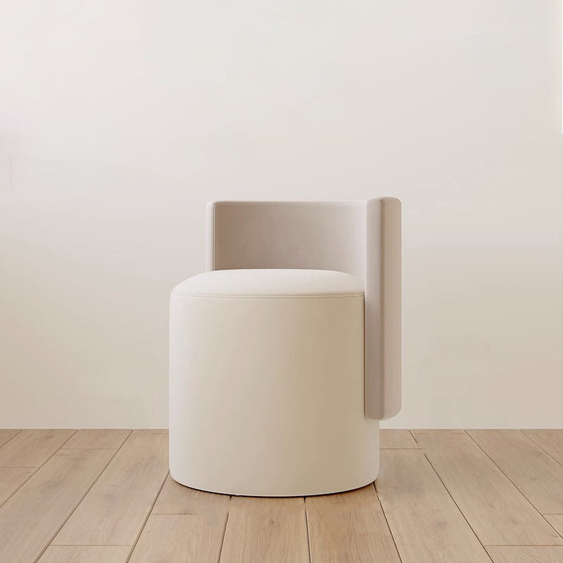 Nordic Microfiber Leather Wood Vanity Stool