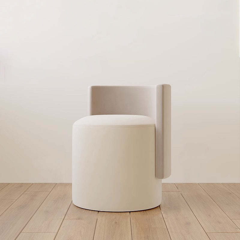 Nordic Microfiber Leather Wood Vanity Stool