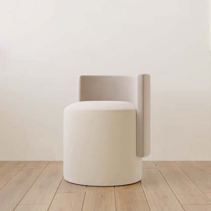 Nordic Microfiber Leather Wood Vanity Stool