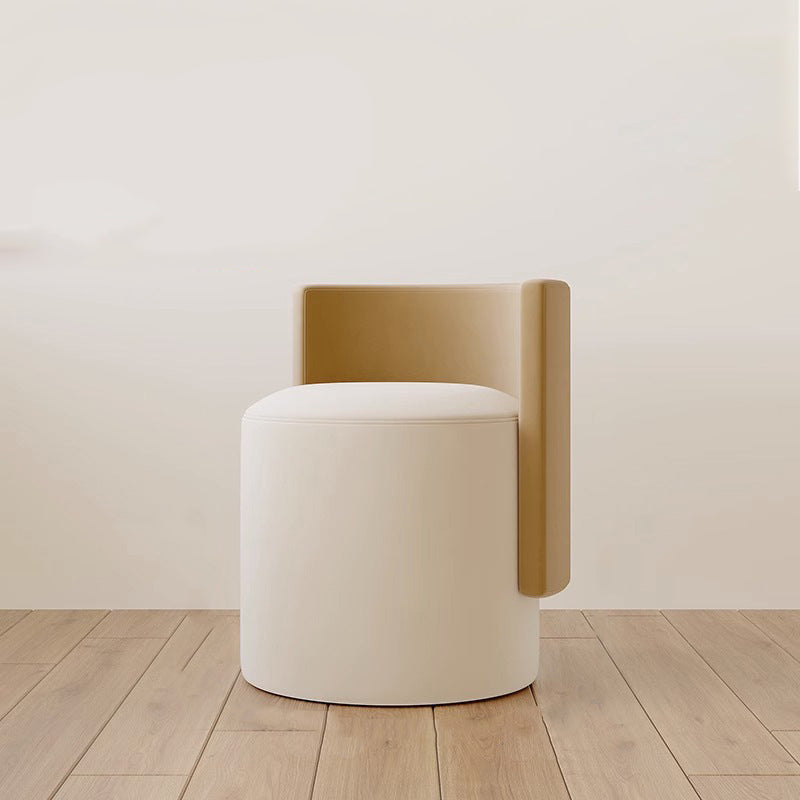 Nordic Microfiber Leather Wood Vanity Stool