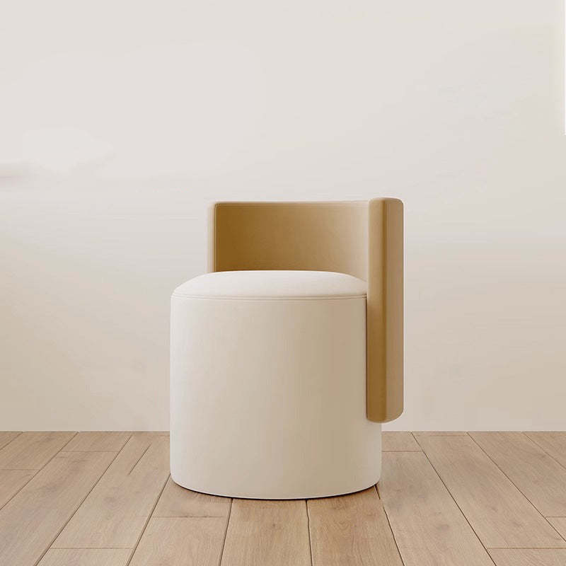 Nordic Microfiber Leather Wood Vanity Stool