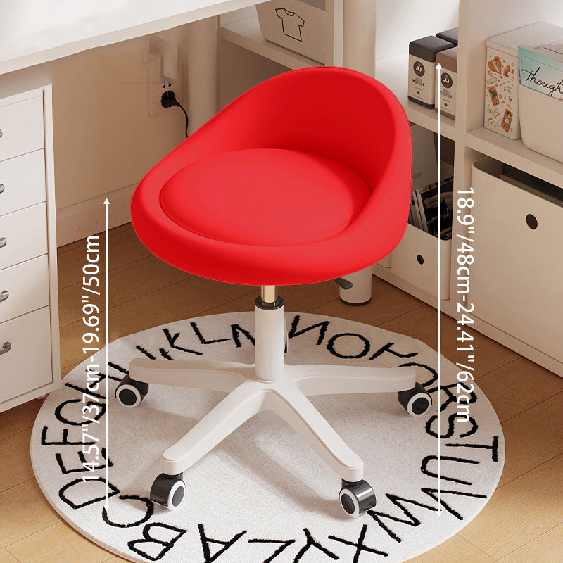 Modern Microfiber Leather Plastic Vanity Stool — D