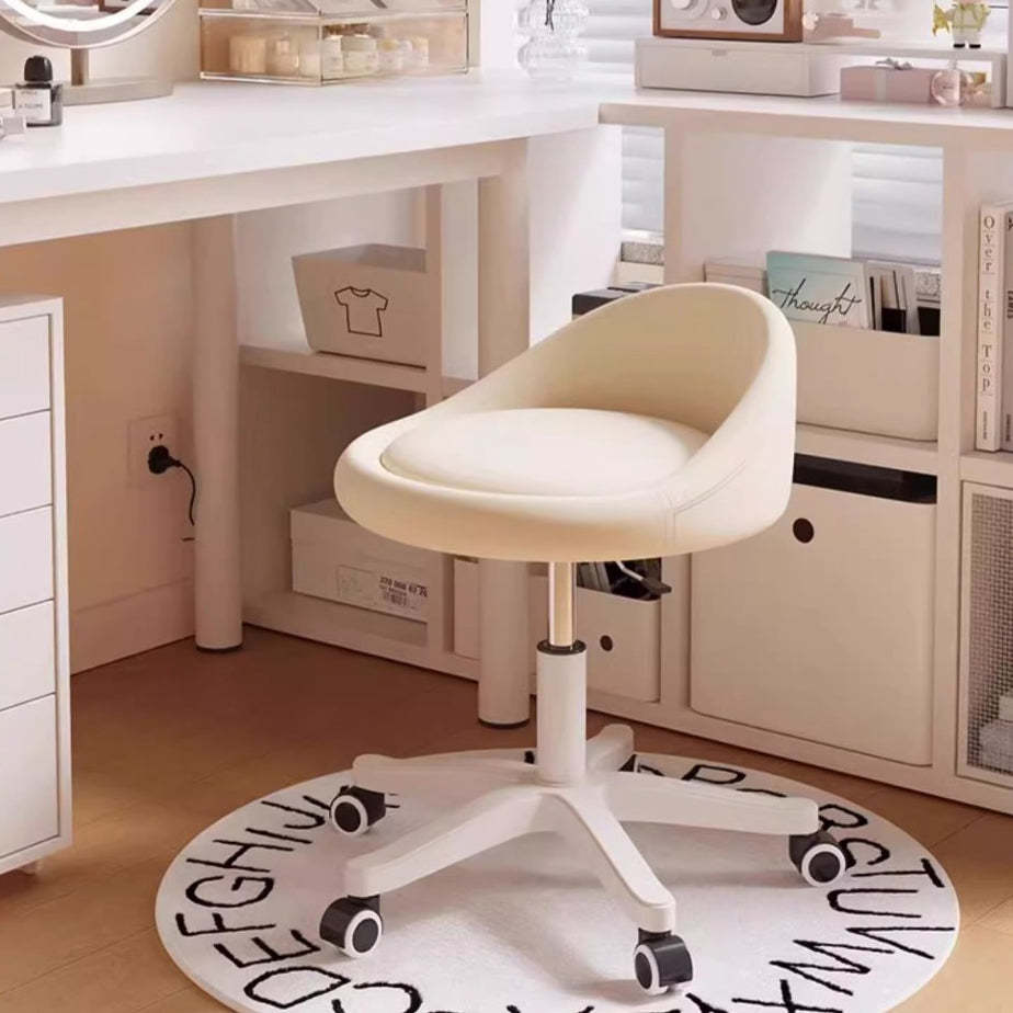 Modern Microfiber Leather Plastic Vanity Stool — B