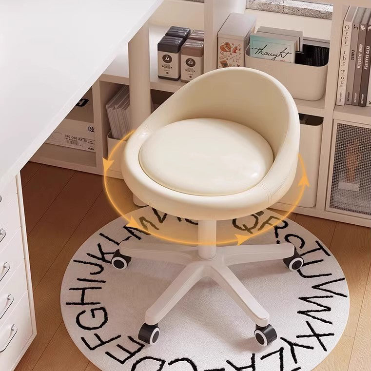 Modern Microfiber Leather Plastic Vanity Stool — C