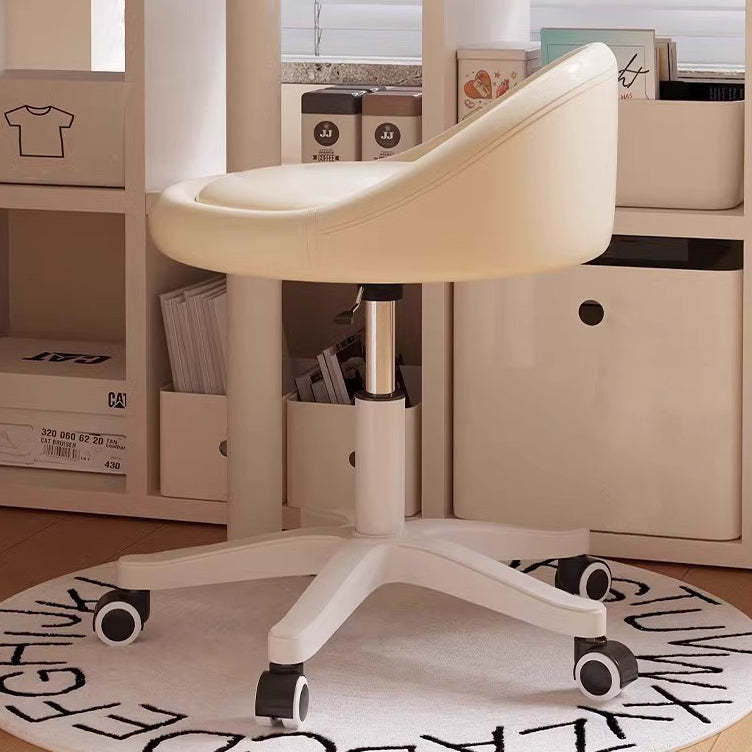 Modern Microfiber Leather Plastic Vanity Stool — F